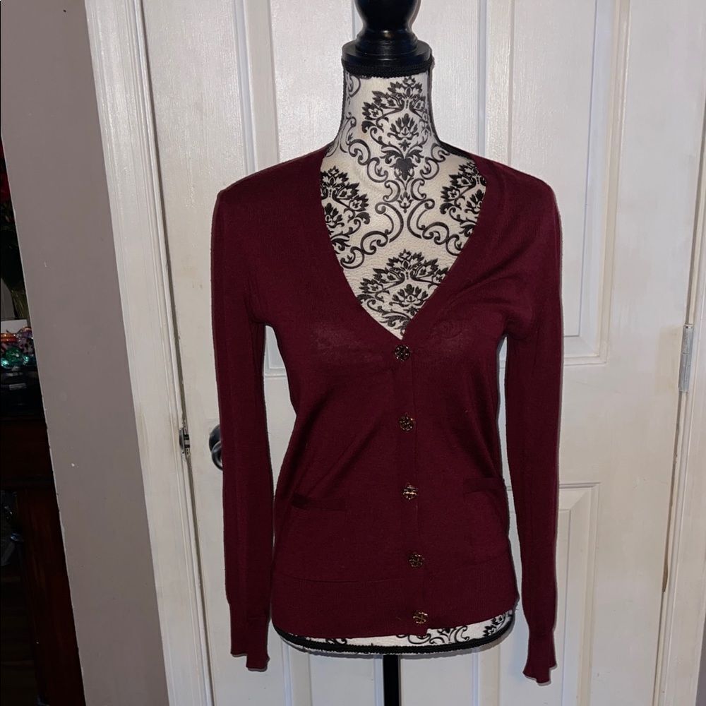 Tory Burch Burgundy Women's cardigan Sweater